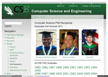 Computer Science and Engineering - UNT NSL Website - University ...