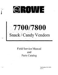 Field Service Manual and , Parts Catalog - Vending World