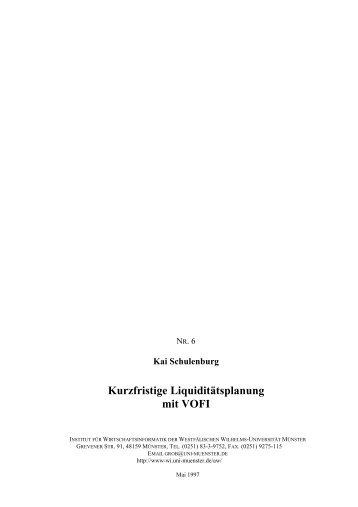 Kai Schulenburg Kurzfristige Liquiditätsplanung mit VOFI