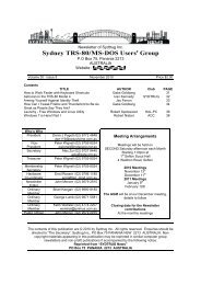 Sydney TRS-80/MS-DOS Users Group - sydtrug