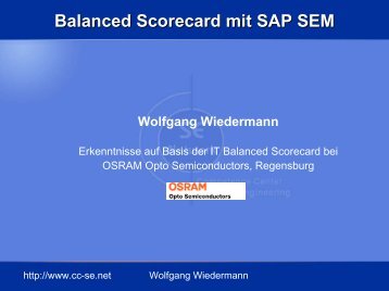 Balanced Scorecard mit SAP SEM Wolfgang Wiedermann