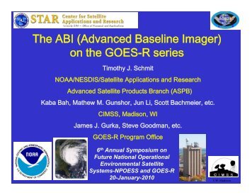 Th ABI (Ad d B li I ) The ABI (Advanced Baseline Imager ... - GOES-R