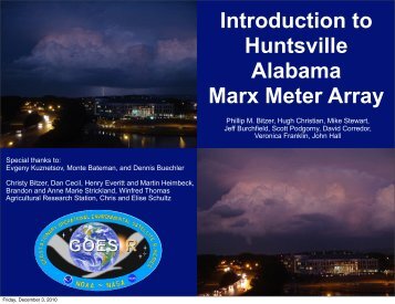 Huntsville Alabama Marx Meter Array (HAMMA) - GOES-R