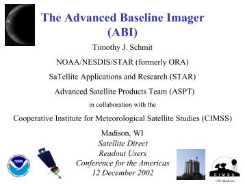 The Advanced Baseline Imager (ABI) - GOES-R