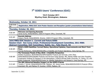 7 th GOES Users' Conference (GUC) - GOES-R