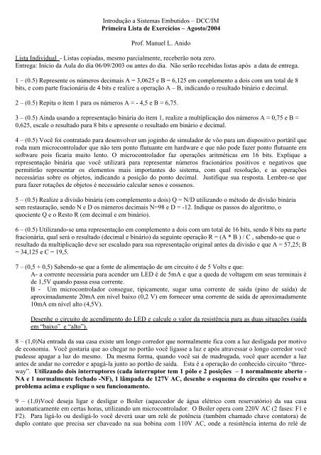 SISTEMAS EMBUTIDOS - Funcionários do NCE-UFRJ