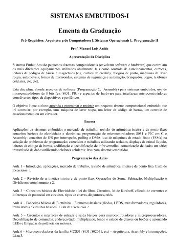 SISTEMAS EMBUTIDOS - Funcionários do NCE-UFRJ