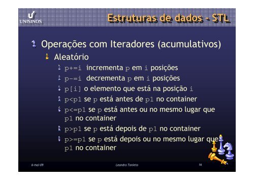 Estruturas de dados com STL - Unisinos