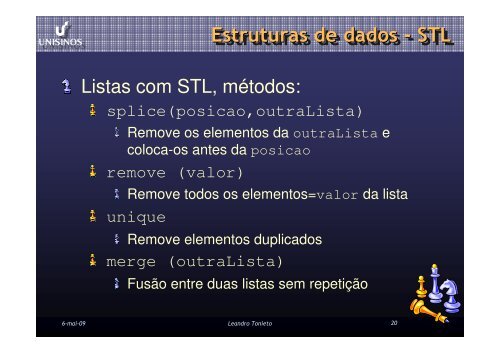 Estruturas de dados com STL - Unisinos