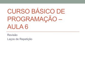 Aula 6 - INF-Unioeste