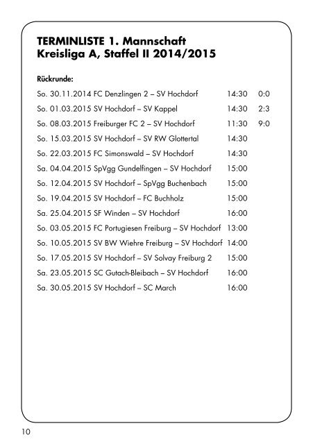 Sport Report - SV Hochdorf - Sonntag 15.03.2015