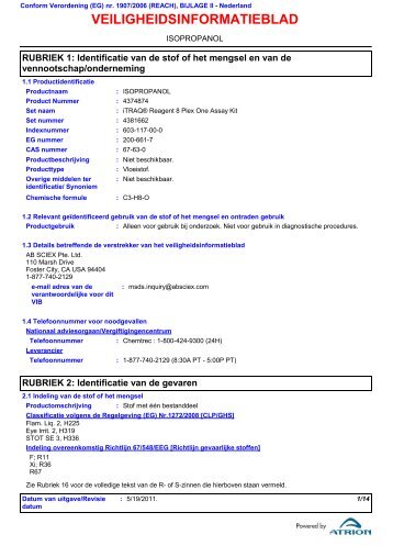 veiligheidsinformatieblad