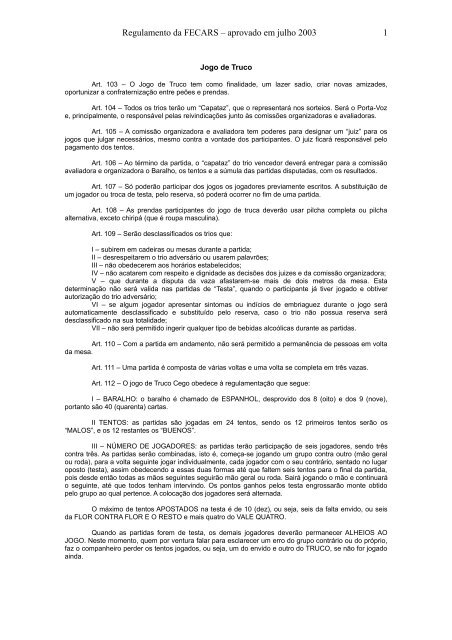 Regras Do Jogo, PDF, Lazer