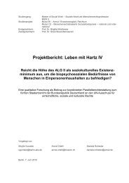 Projektbericht: Leben mit Hartz IV - kritische Soziale Arbeit