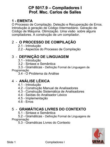 Projeto de Compiladores - DEINF/UFMA