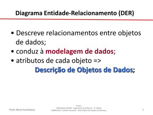 Diagrama Entidade-Relacionamento (DER) - DEINF/UFMA