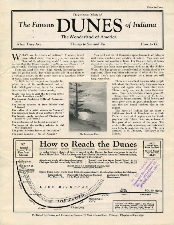 Descriptive Map of the Famous Dunes of Indiana - Porter County ...