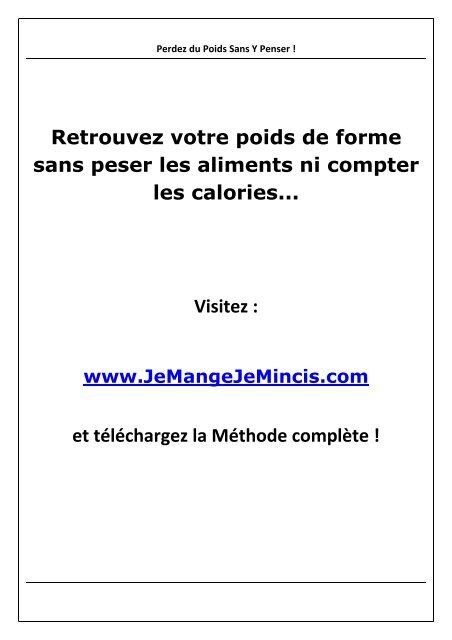 La Méthode Je Mange, Je Mincis par Florence Delamare | Livre PDF