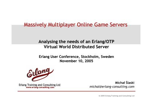 Massively Multiplayer Online Game Servers - Erlang Solutions