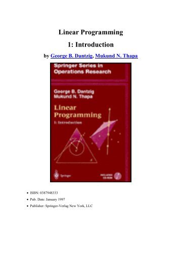 Linear Programming 1: Introduction - Rede Linux IME-USP
