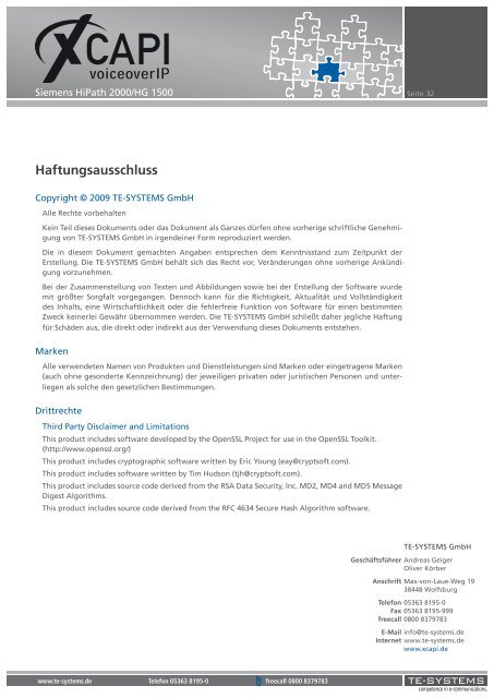 Siemens HiPath 2000/HG 1500 - C3000 - Support