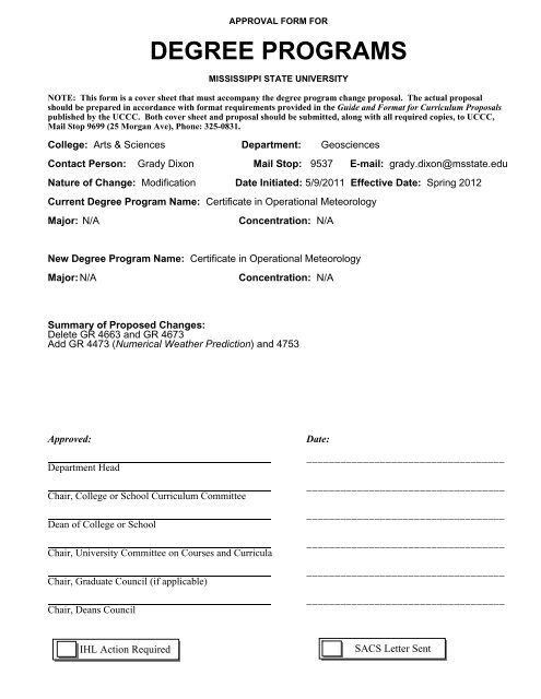 approval form for - Department of Geosciences - Mississippi State ...