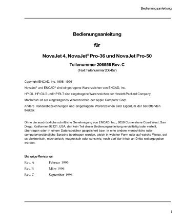 Bedienungsanleitung für NovaJet 4, NovaJet® Pro-36 und ... - Kodak