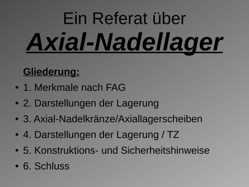 Axial-Nadellager