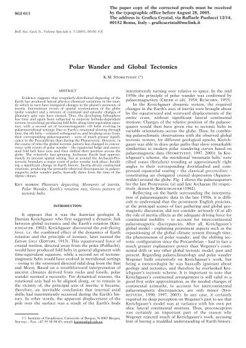 Polar Wander and Global Tectonics