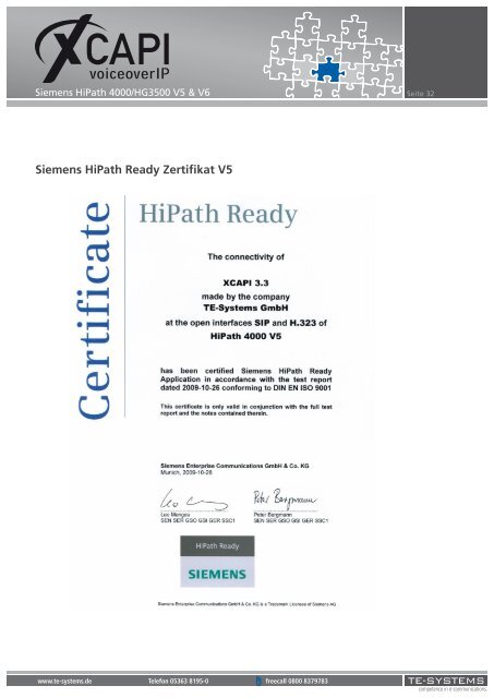 Siemens HiPath 4000/HG3500 V5 & V6 - C3000 - Support