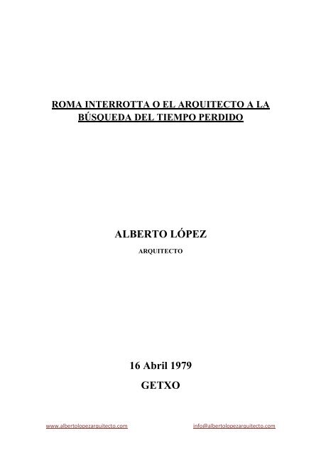 roma interrotta o el arquitecto a la bÃºsqueda del tiempo perdido