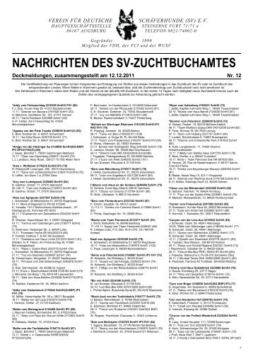 NACHRICHTEN DES SV-ZUCHTBUCHAMTES - Jaquenetta