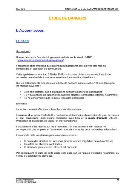 4 - Resume Non Technique Etudes Impact ET Dangers Biofely Laval ...