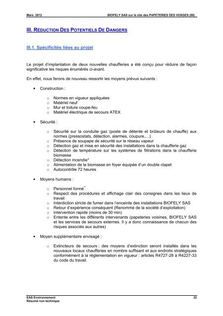 4 - Resume Non Technique Etudes Impact ET Dangers Biofely Laval ...