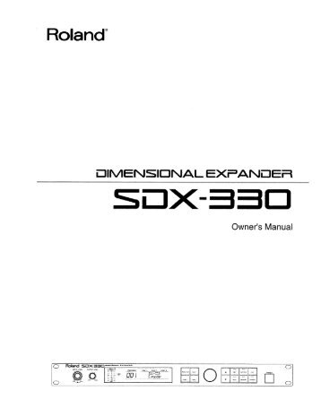 SDX-330 - Roland Corporation US