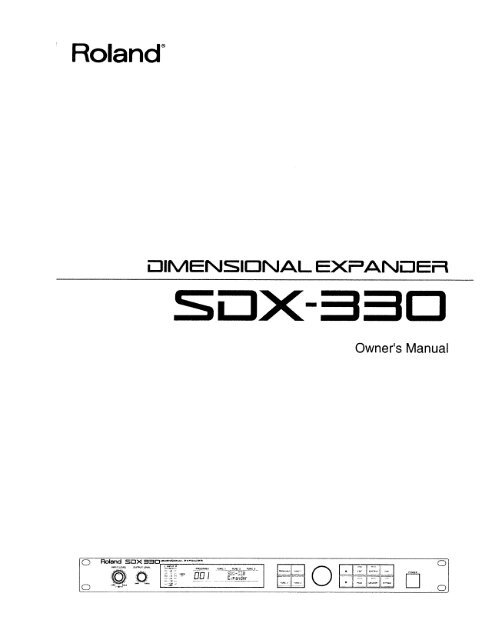 SDX-330 - Roland Corporation US