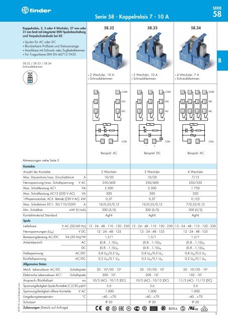 Serie 58 - Koppel-Relais 7 - 10 A - Accedi a G-Finder