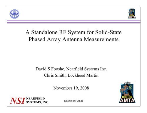 A Standalone RF System for Solid-State Phased Array Antenna ...