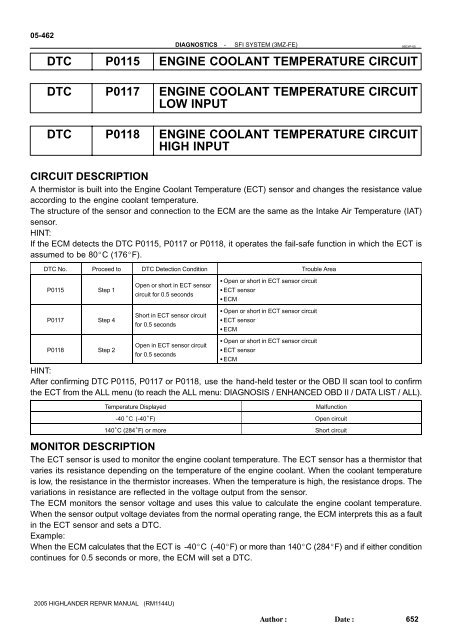 engine coolant temp circuit high input