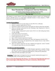 new residential underground quick reference - City of Centralia, WA