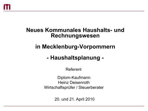 Haushaltsplanung - NKHR-MV