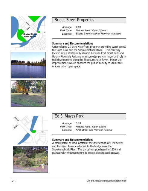 Centralia Parks and Recreation Master Plan - City of Centralia, WA