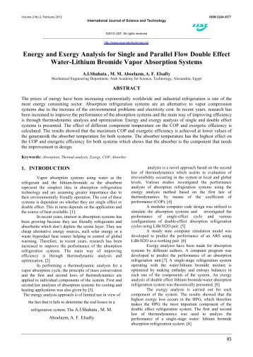 Energy and Exergy Analysis for Single and Parallel Flow Double ...