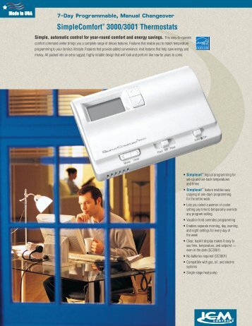 SimpleComfortÂ® 3000/3001 Thermostats - Patriot Supply