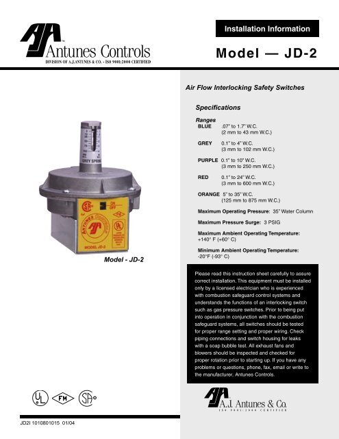 Antunes JD-2 Spec - Marshall Wolf Automation