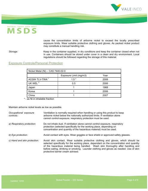 Nickel Powder â 200 Series - Vale.com