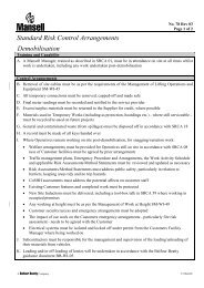 Standard Risk Control Arrangements Demobilisation