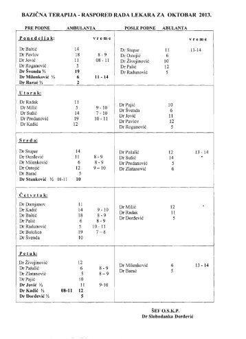 Detaljan raspored rada reumatologa (pdf)