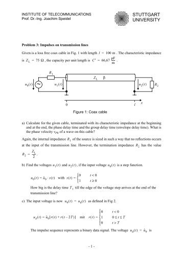 Problem 3: Impulses on transmission lines