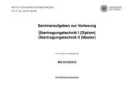 Seminaraufgaben - Institut fÃ¼r NachrichtenÃ¼bertragung